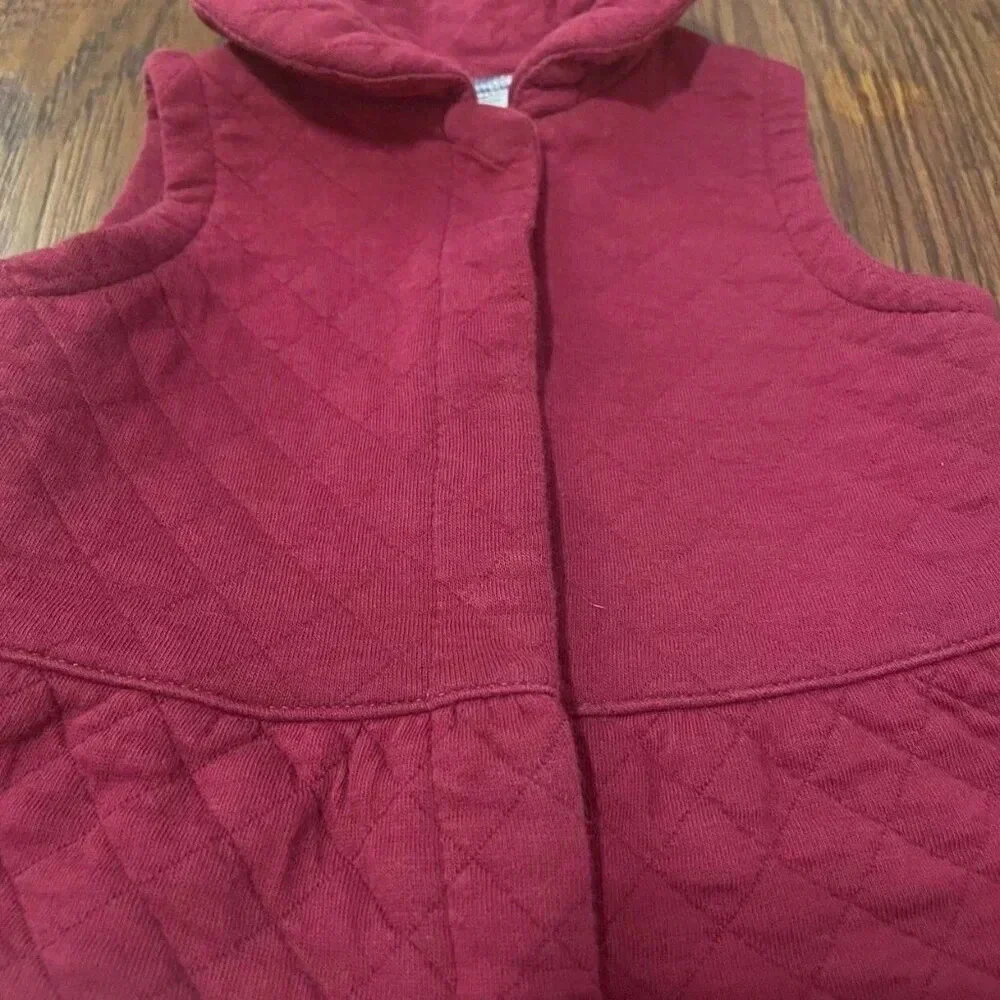 6 Months Maroon Quilted Vest